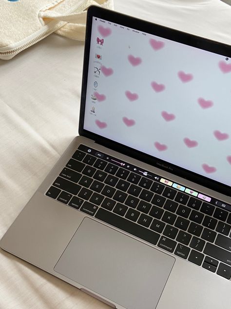 Ipad And Laptop Setup, Laptop Pink Aesthetic, Best Bullet Journal Pens, Future Computer, Apple Laptop Macbook, Monogram Wallpaper, Pink Macbook, Laptop Case Stickers, Laptop Decoration