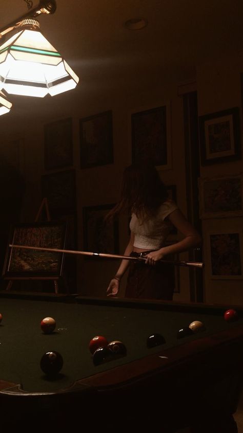 Vintage Pool Table Aesthetic, Pinball Photoshoot, Pool Table Photoshoot Ideas, Playing Pool Aesthetic, Snooker Aesthetic, Billiards Photoshoot, Pool Table Aesthetic, Pool Table Photoshoot, Billiards Aesthetic