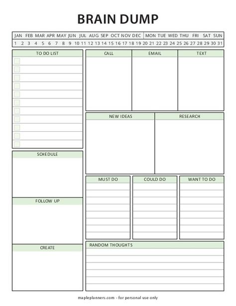 Work Organization Templates, Work Task List Template, Simple To Do List Template, Time Management Worksheet Free Printable, Daily White Board Ideas, Brain Dump Template Free Printables, Coaching Prompts, Organisation Printables, Daily To Do List Ideas