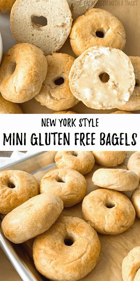 New York Style Mini Gluten Free Bagels - Farm Fresh with a Twist Bagels Recipe Homemade Gluten Free, Best Gluten Free Bagels, Easy Gluten Free Bagel Recipe, Gluten Free Begal Recipe, Gf Df Bagel Recipe, Bagel Recipe Gluten Free, Gluten Free Dairy Free Bagels, Bagel Gluten Free, Homemade Gluten Free Bagels