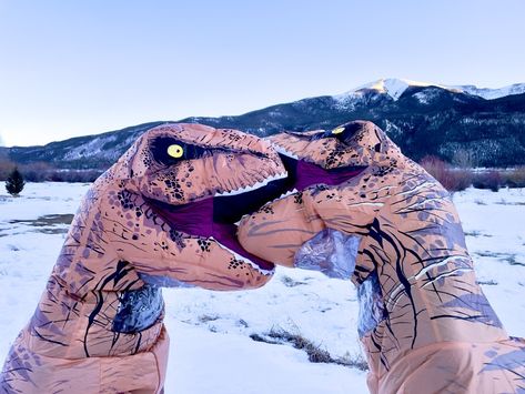 Suit Engagement Photos, Ash Core, Dinosaur Suit, Inflatable Dinosaur Costume, Inflatable Dinosaur, Inflatable Costumes, Dinosaur Costume, Matching Pfp, Costume Ideas