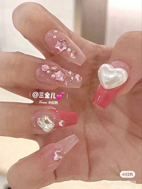 Korean Acrylic Nails, Asian Acrylic Nails, Jelly Acrylic Nails, Jelly Nails Pink, Nail Tech Nails, Nail Inspo French, Nails Douyin, Tech Nails, Douyin Style