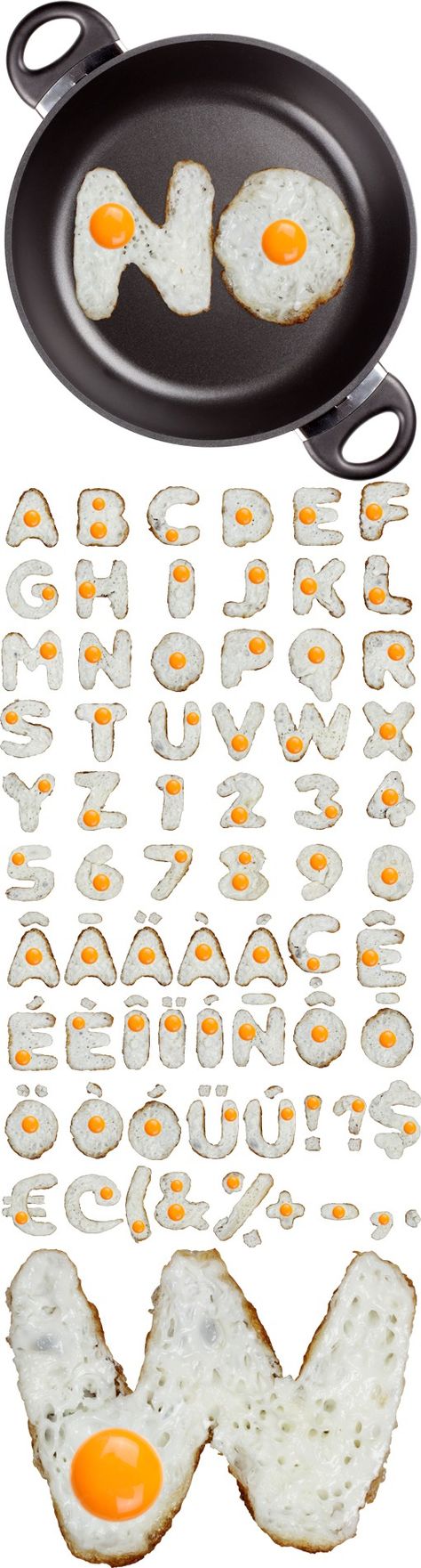 Eggs Font, A Typeface Made of Carefully Shaped Fried Eggs Food Font, Food Typography, Illustration Design Graphique, I Love Mondays, Illustration Children, Alfabet Letters, Huevos Fritos, Typography Alphabet, Fried Eggs