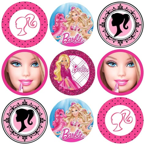 Barbie Cupcake Topper Printable, Barbie Cupcakes Toppers, Barbie Cupcake Toppers Printable Free, Barbie Cupcake Topper, Barbie Stickers Printable, Barbie Stickers, Barbie Png, Diy Cake Topper Printable, Girls Barbie Birthday Party