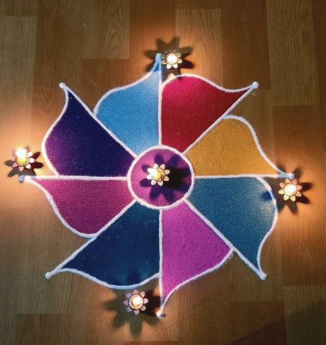 Lotus Rangoli, Border Rangoli, Dot Rangoli, Easy Rangoli Designs Diwali, Rangoli Designs Diwali, Rangoli With Dots, Flower Rangoli, Easy Rangoli Designs, Flower Art Images