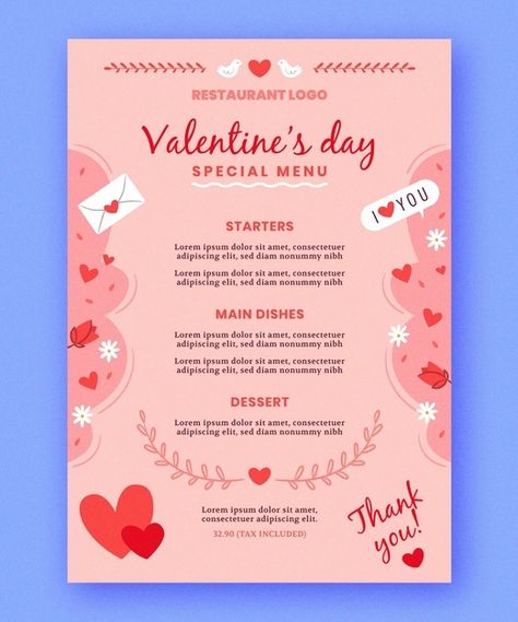 Plantilla de menú de san valentín dibuja... | Free Vector #Freepik #freevector #menu #amor #mano #plantilla Valentines Menu Ideas, Valentines Day Poster Design, Valentine's Menu Ideas, Valentine Card Design, Valentine's Day Poster Design, Valentine's Day Menu Ideas, Chocolate San Valentin, Menu Design Layout, Galentines Day Ideas