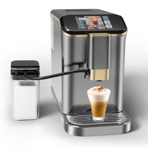 PRICES MAY VARY. [Make Hot and Iced Coffee Quickly] With a 20-bar high-performance pump and unique anti-drip technology, this machine automatically pierces and brews capsules, heating up in just 25 seconds [Color Touch Interface & One-Touch Brewing] With the press of a button, this automatic espresso machine can make 6 types of coffee beverages, including espresso, Americano, latte macchiato, cappuccino, latte, milk froth, and hot water [Perfect Grind] 15 grind settings ensure optimal preparatio Boiler Heating System, Coffee Beverages, Best Coffee Grinder, Automatic Espresso Machine, Cappuccino Machine, Coffee Varieties, Double Espresso, Automatic Coffee Machine, Bar Coffee