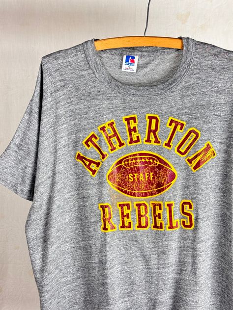 Vintage 1980s 90s Atherton High School Rebels Graphic Russell T Shirt Vintage College Shirt Design, College Shirt Design, Vintage College Shirts, Vintage Graphic T Shirt, Kentucky Football, Jack Harlow, College Shirts, Vintage School, Louisville Kentucky