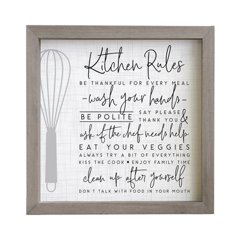 Kitchen Rules Sign Kitchen Sign Two Sizes Kitchen Wall | Etsy Kitchen Rules Sign, Kitchen Wall Decor Farmhouse, Wood Kitchen Signs, Jesus Wall Art, Kitchen Rules, Frame Sign, Wall Shelf Decor, Bead Frame, Rustic Wood Frame