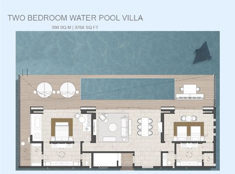 The Ritz-Carlton Maldives, Fari Islands Resort Floor Plan Layout, Ritz Carlton Maldives, Maldives Architecture, Palm Springs House Exterior, Pool House Layout, Overwater Villa, Hotel Room Design Plan, Resort Plan, Butler Service