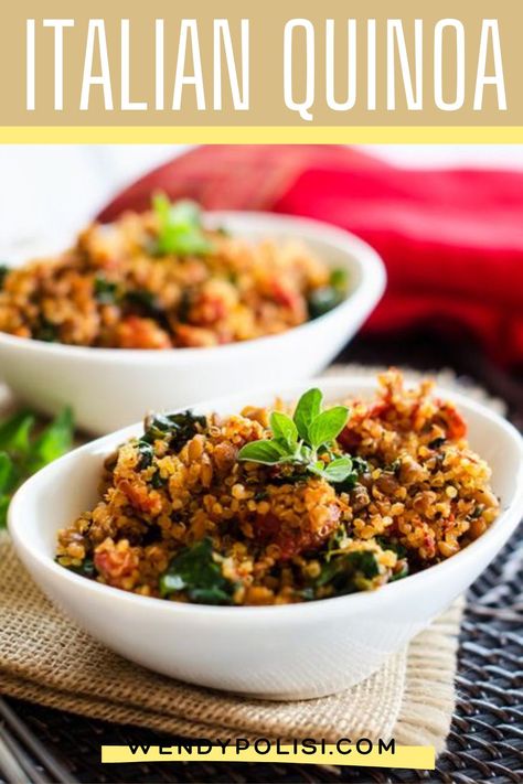 This Italian Quinoa is an easy one dish meal with just six ingredients that you probably already have on hand! It is naturally gluten-free and can be made vegan with the use of vegan sausage. Italian Sausage Quinoa, Italian Quinoa Recipes, Italian Quinoa, Quinoa Recipes, Easy Weeknight, How To Cook Quinoa, Easy Weeknight Meals, Italian Sausage, Weeknight Meals