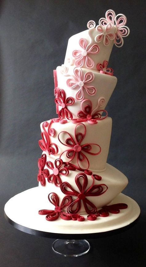 In this post we have some unique wedding cake ideas which you will surely like. Checkout "25 Unique Wedding Cakes Ideas" and get inspired. Quilling Cake, Tiered Cake, Gateaux Cake, Unique Wedding Cakes, Crazy Cakes, Unique Cakes, Wedding Cake Inspiration, Gorgeous Cakes, Love Cake