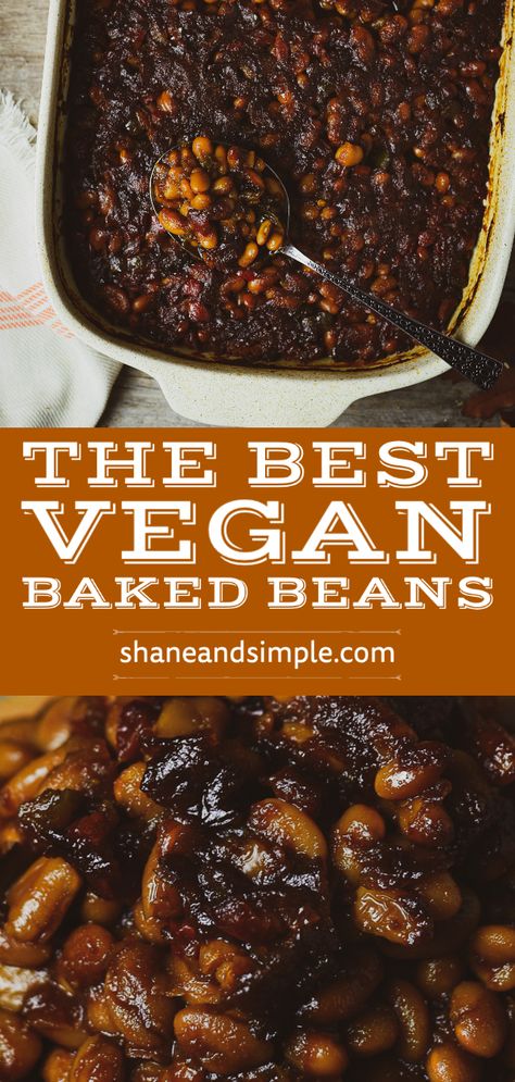 Easy and healthy Vegan Baked Beans! The perfect blend of smoky, sweet, and tangy. A guaranteed favorite side dish at any gathering. Wildfit Recipes, Vegan Baked Beans, Baked Beans Vegan, Vegetarian Baked Beans, Hclf Vegan, Bbq Baked Beans, Baked Beans Recipe, Oven Roasted Asparagus, Vegan Worcestershire Sauce