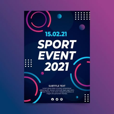 Sporting event poster | Free Vector #Freepik #freevector #poster #sports #event #game Event Poster Design Layout, Church Poster Ideas, Contest Poster, Event Poster Template, Sports Design Ideas, Poster Design Layout, Desain Editorial, Event Posters, Sport Poster Design