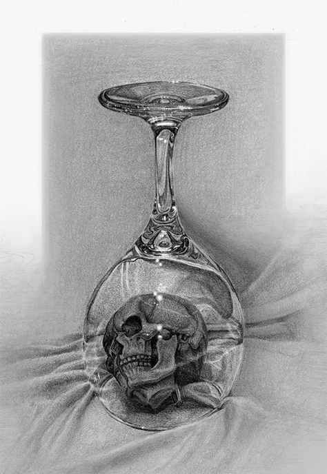 JJJenkins aka J.J. Jenkins aka Justin Jenkins (USA) - Skull Under Wine Glass, 2009 Drawings Skeleton Art, A Skull, Sumi E, Skull And Bones, Memento Mori, Skull Art, Surreal Art, Dark Art, Interesting Art