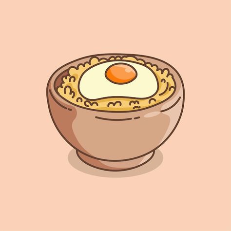 Bowl of fried rice with omelette vector ... | Premium Vector #Freepik #vector #background #food #restaurant #green Fried Rice Tattoo, Fried Rice Drawing, Fried Rice Illustration, Omelette Illustration, Foodie Illustration, Cooking Fried Rice, 2023 Wallpaper, Background Food, Food Vector