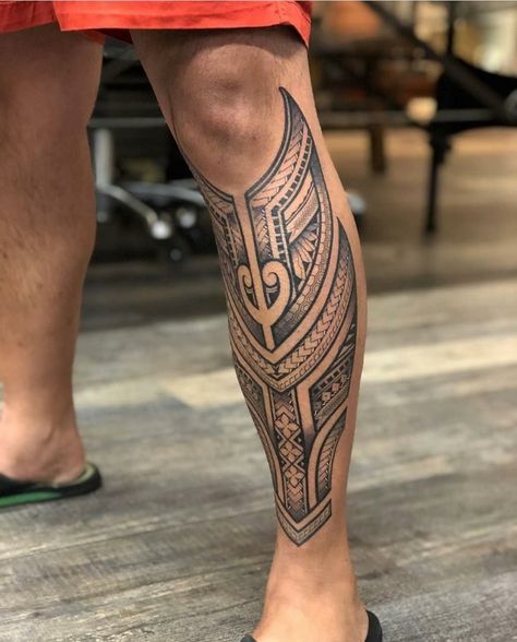 Shin Tattoo Men Ideas, Polynesian Leg Tattoo, Leg Band Tattoos, Men's Tattoo, Men's Tattoos, Wing Tattoo Men, Shin Tattoo, Lion Tattoo Sleeves, Timeless Tattoo