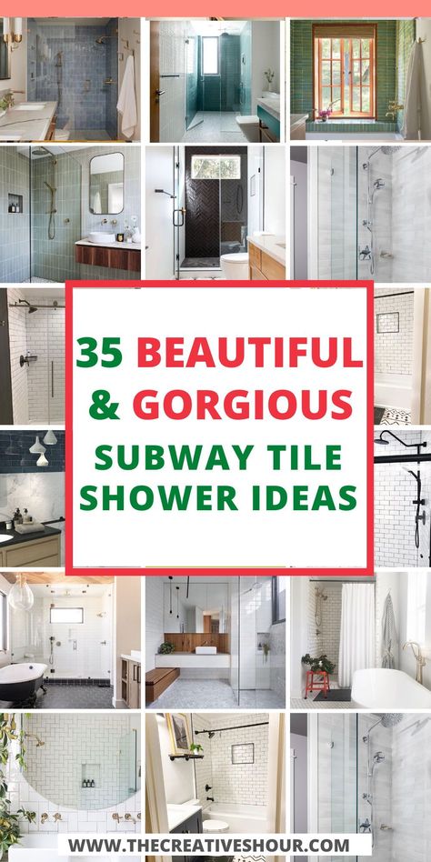 Dive into the world of subway tile showers! Achieve the perfect balance between tub and shower with creative floor patterns and niche accents. Transform your bathroom into a serene space. #SubwayTileShower #BathroomIdeas #TubandShower Subway Tiles Bathroom Ideas, Bathroom Shower Niche Ideas, Bathroom Remodel Subway Tile, Vertical Subway Tile Shower Ideas, Subway Tile Floor, Subway Tile Shower Ideas, Tile Floor Patterns, Subway Tile Bathroom Ideas, Bathroom Subway Tile