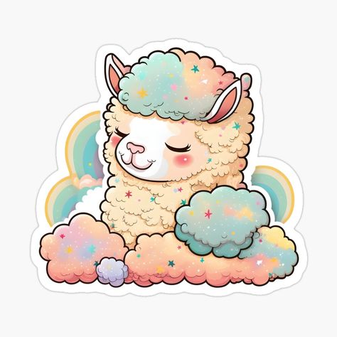 Cute Llama Art, Cute Stickers Drawings, Kawaii Llama, Anime Mascot, Cute Cat Stickers, Kitten Stickers, Resin Case, Cute Alpaca, Cat Kawaii