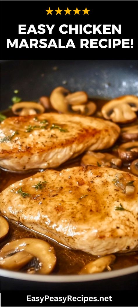 Looking for a quick and delicious dinner? Try this easy Chicken Marsala recipe that brings the flavors of Italy straight to your kitchen! This mouthwatering dish features tender chicken breasts, savory mushrooms, and a rich Marsala wine sauce, all cooked to perfection in just one pan. Perfect for busy weeknights or impressing your dinner guests, this Chicken Marsala is not only easy to prepare, but also bursting with flavor. Get ready to enjoy a timeless classic in under 30 minutes! Italian Chicken Marsala, Easy Chicken Marsala Recipe, Easy Italian Chicken, Easy Chicken Marsala, Italian Chicken Dishes, Chicken Marsala Recipe, Chicken Marsala Easy, Vegan Jambalaya, Minced Beef Recipes