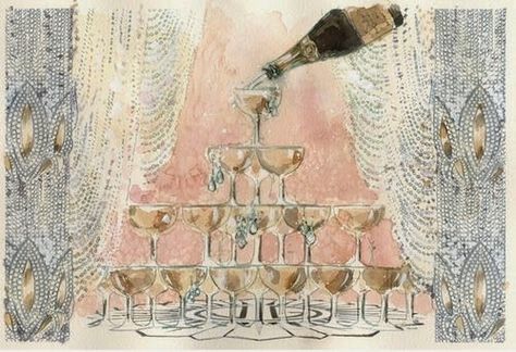 Champagne Tower, Paris Chic, Jazz Age, Vintage Glam, The Great Gatsby, New Wall, 그림 그리기, Gatsby, Wedding Decor