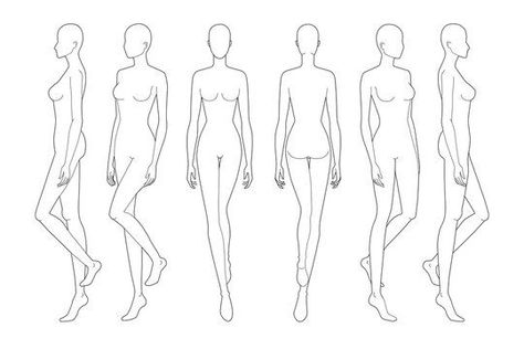 Mannequin Drawing, Girl Template, Side View Drawing, Fashion Sketch Template, Fashion Figure Templates, Fashion Sketching, Model Template, Fashion Template, Human Figure Sketches