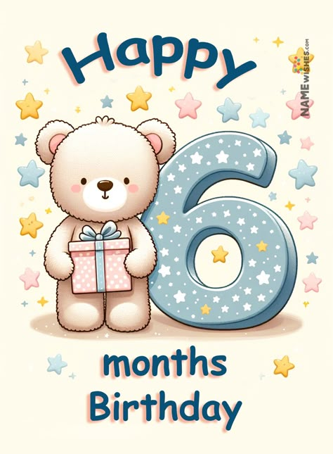 Happy 6 Months Birthday Happy Half Birthday Wishes, Happy 6 Month Birthday, 6 Meses Bebe Celebracion, Baby Birthday Wishes, Happy 6 Months, 6 Month Birthday, Six Month Birthday, Happy Half Birthday, Wishes For Baby Boy