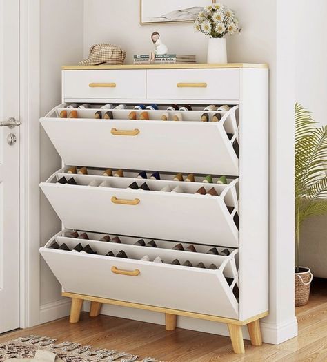 Deep Storage Cabinet, Shoe Rack Cabinet Design, Shoe Storage Cabinet With Doors, Space Saving Shoe Rack, Room Dressing, Deep Storage, Shoe Rack Living Room, Wardrobe Interior Design, House Furniture Design