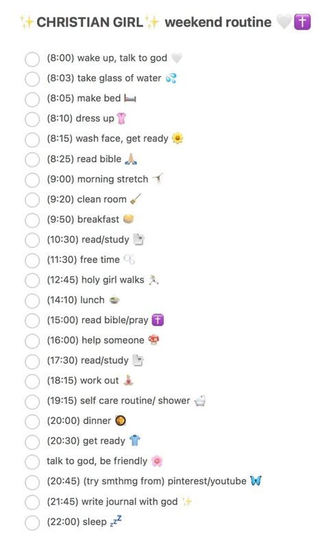 Daily Routine Schedule For Christians, It Girl Morning Routine School, Christian Girl Night Routine, Christian Day Routine, It Girl Daily Routine, That Girl Morning Routine Weekend, Morning Routine With God, That Girl Weekend Routine, Christian Girl Routine