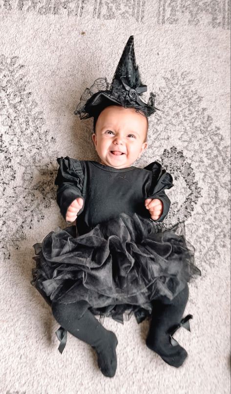 Infant Witch Costume, Baby Witch Costume Diy, Baby Vampire Costume, Toddler Witch Costume, Baby Witch Hat, Austin Outfits, Toddler Witch Costumes, Baby Witch Costume, Witch Costume Diy