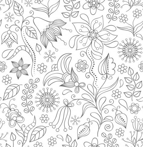 Seamless pattern with flowers Premium Ve... | Premium Vector #Freepik #vector #pattern #vintage #floral #abstract Flowers Coloring Pages, Coloring Pages For Grown Ups, Flowers Coloring, Farm Animal Coloring Pages, Folk Art Flowers, Pattern Coloring Pages, Truck Coloring Pages, Flower Art Images, Geometric Art Prints