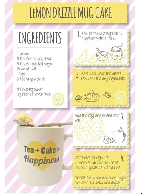 Mug cake is really a thing and it's everything, try out this lemon drizzle flavour! Ceramic Egg Cooker, Lemon Mug Cake, Cute Marshmallows, Lemon Drizzle, Personalised Mugs, Salted Egg, Cute Birthday Cakes, Tea Cakes, Mug Cake