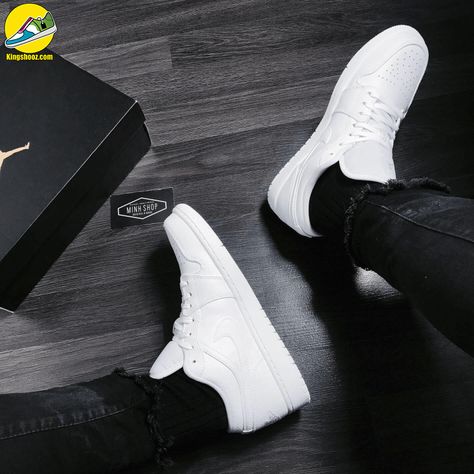 Air Jordan 1 Low Triple White Check more at https://kingshooz.com/product/air-jordan-1-low-triple-white/ Jordan 1 Low Triple White, Air Jordans Shoes, Af1 Shoes, Jordans Shoes, Nike Air Force 1 Custom, Nike Air Jordan Shoes, Brand Sneakers, Unique Sneakers, Air Force 1 Custom