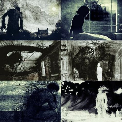 At seven minutes past midnight, thirteen-year-old Conor wakes to find a monster… A Monster Calls, Mayan Tattoos, Chaos Walking, Child Illustration, Home For Peculiar Children, Paint Print, Sci Fi Fantasy, Cinematography, Amazing Photography