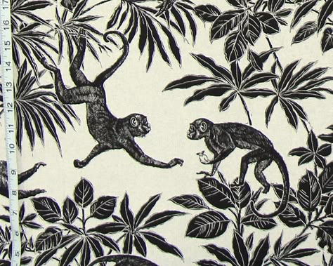 Monkey Fabrics- New Home Decorating Material | Brickhouse Fabrics Monkey Silhouette, Monkey Decorations, Monkey Drawing, Monkey Illustration, Monkey Tattoos, Monkey Wallpaper, Downstairs Loo, Jungle Art, Monkey Print