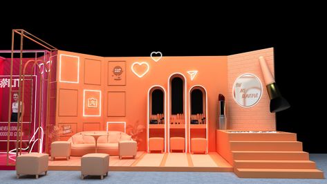 Instagram - Fashion & Beauty Zone on Behance Event Booth Design, Photography Studio Design, Tv Set Design, Beauty Zone, Exhibition Stall Design, Event Booth, Stage Set Design, Stall Designs, Exhibition Booth Design