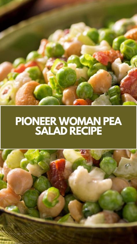 Pioneer Woman Pea Salad recipe features sour cream, mayonnaise, salt, pepper, white vinegar, frozen green peas, bacon, red onion, cheddar or American cheese, and fresh parsley this recipe takes 15 minutes to prepare and serves 6 people. Pioneer Woman Marinated Tomato Salad, Frozen Peppers Recipes, Pea Salad With Frozen Peas, Best Pea Salad Ever, Pea Casserole Recipes, Pioneer Woman Pea Salad, Pea Salad Recipes Cold, Frozen Peas Recipe Side Dishes, English Pea Salad Recipe