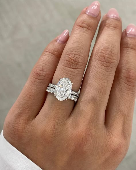 By Bonnie Jewelry | All Things Diamonds ✨ | The correct way to pair your French Pave Oval Ring 🩵🩵 At By Bonnie Jewelry, we love to see sparkle on sparkle, so we suggest our GORGEOUS r… | Instagram Ring Types, Engagement Ring Types, Big Wedding Rings, Gold House, Oval Cut Moissanite Engagement Ring, Dream Wedding Ring, Pretty Engagement Rings, Elongated Oval, Moissanite Engagement Ring Set