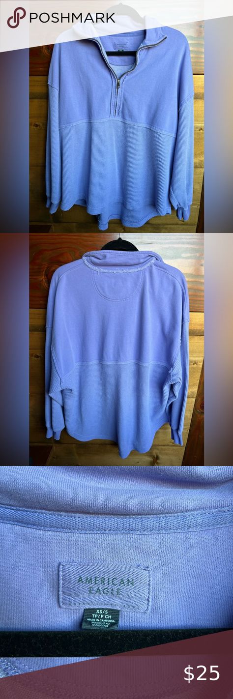 American Eagle Oversized Quarter Zip Sweatshirt