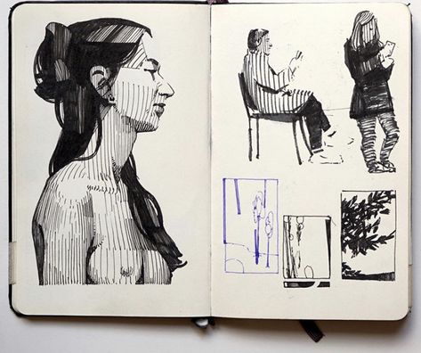 Scetchbook Draws Ideas, Drawings Of People, Expressive Lines, Make A Book, Moleskine Sketchbook, Moleskine Art, Arte Punk, Some Day, Sketchbook Art Journal