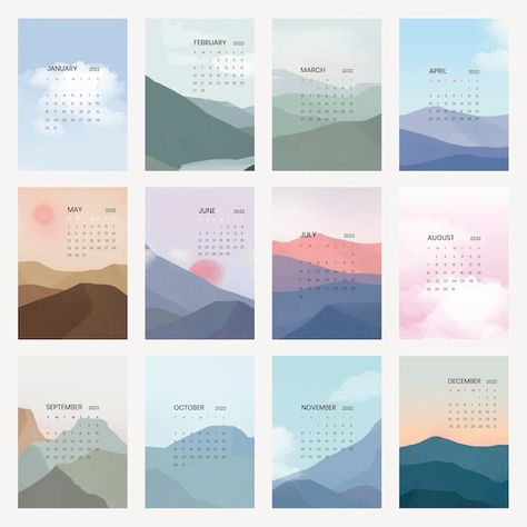 Iphone Wallpaper Vector, January 2022 Calendar, Calendar Aesthetic, Illustration Calendar, Minimal Scandinavian, Calendar Design Template, Calendar Background, Modern Calendar, Creative Calendar