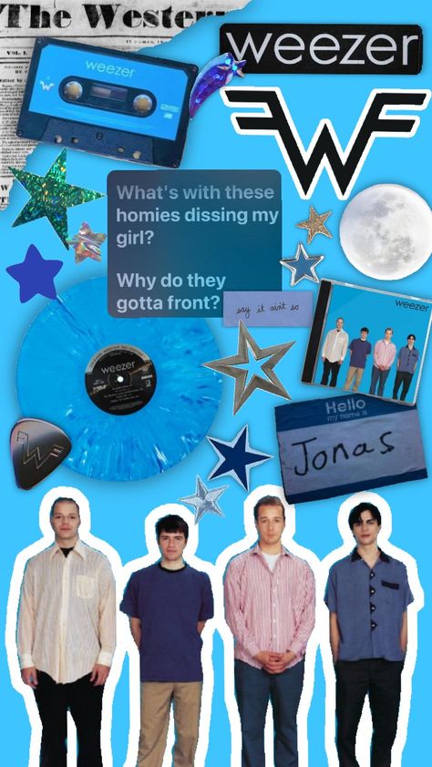 #weezer #bluealbum Weezer Lockscreen, Weezer Wallpaper Iphone, Weezer Background, Weezer Fanart, Weezer Wallpapers, Weezer Pfp, Weezer Poster, Austin Wallpaper, Lyric Drawings