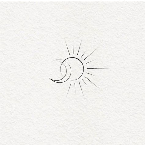 Sun And Moon Dainty Tattoo, Sun Tattoos Women, 11 11 Tattoo Ideas Design, Tattoo Sonne, Petite Tattoos, Sun Tattoos, Cute Tiny Tattoos, Śliczne Tatuaże, Classy Tattoos