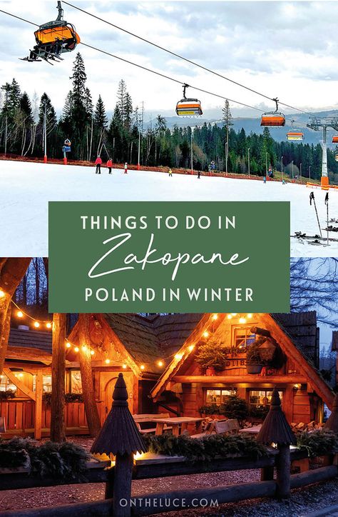 Discover the best things to do in Zakopane in winter – whether you’re a skier or not – with a guide to this Polish town in the Tatra Mountains which is a great value destination for winter adventures | Tatra Mountains Poland | Visiting Zakopane Poland | Skiing in Poland | Winter in Zakopane Zakopane Poland Winter, Poland In Winter, Zakopane Skiing, Zakopane Winter, Poland Winter, Zakopane Poland, Visit Poland, Winter Things, Mountain Huts