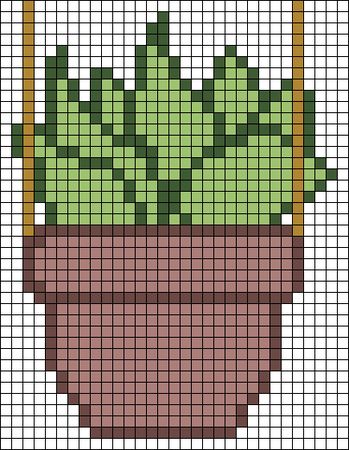 Pixel Art Plants, Plant Pixel Art, Cross Stitch Border Pattern, Plant House, Yarn Wall Art, Fuse Bead Patterns, Perler Bead Templates, Tapestry Crochet Patterns, Cross Stitch Patterns Flowers