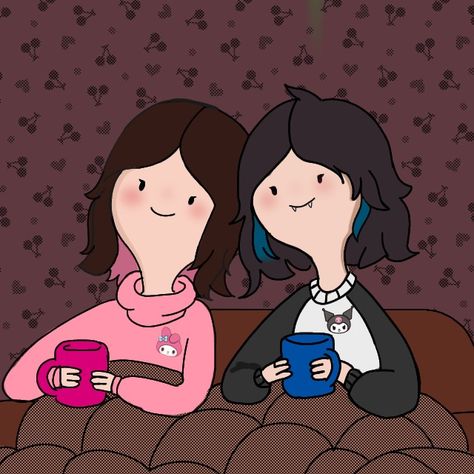 Emo And Soft Couple, Wlw Cartoon, Cute Animations Cartoon, Marceline And Bubblegum, Time Cartoon, Queer Art, Tv Animation, Cute Couple Cartoon, Art Diary