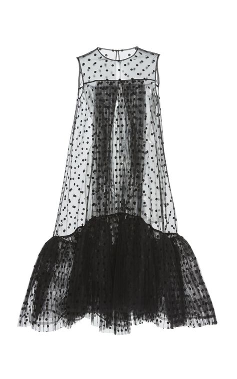 Huishan Zhang Ava Polka-Dot Tulle And Silk Dress Dress Moda Operandi, Huishan Zhang, Balmain Fashion, Balmain Collection, Upcycle Shirt, Johanna Ortiz, Stage Outfits, Sleeveless Mini Dress, Upcycle Clothes