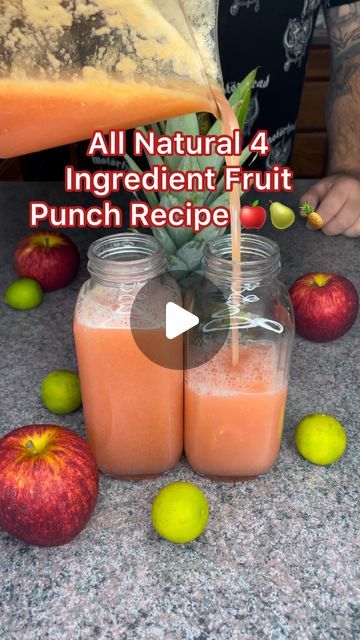 Modesto Joseph Garcia on Instagram: "All Natural 4 Ingredient Fruit Punch Recipe 🍎🍐🍍 #growyourown #homemadefruitpunch #homemade #fruitpunch #naturaljuice #fruitjuice #homemade #homemadejuice #organicfruits #organicjuice #allnatural #alkaline #healthyliving #healthiswealth #growyourownfood #growyourownlives #nature #natureheals #fruit #fruits #fruitheals #healingfruit #explore #explorepage" Natural Fruit Punch Recipe, Alkaline Fruits, Fruit Punch Recipe, Homemade Juice, Punch Recipe, Organic Juice, Natural Juices, 4 Ingredient, Punch Recipes