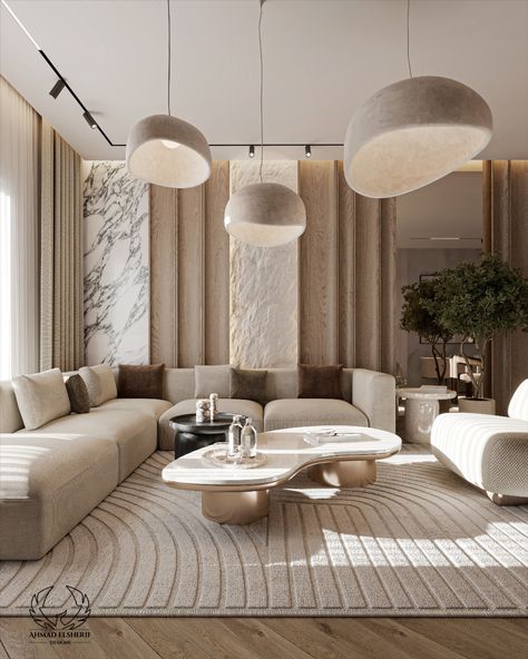 Neutral tones and natural materials such as wood and stone contribute to a peaceful and timeless feel. The minimalist furnishings, soft lighting, and organic shapes complement the design, while the indoor tree adds a touch of nature indoors. This style emphasizes simplicity and authenticity, resulting in a serene and welcoming space.

#WabiSabi #NeutralTones #MinimalistDesign #InteriorDesign #wabisabi_interiors #wabiSabiLivingRoom  #luxury_living_room_design #ContemporaryInterior Luxury Living Room Wall Design, Organic Luxury Interior Design, Minimalism Interior Design Living Room, Japandi Living Room Design Luxury, Wabisabi Living Rooms, Natural Organic Interior Design, Organic Design Interior, Wabi Sabi Reception, Wabi Sabi Living Room Interior Design