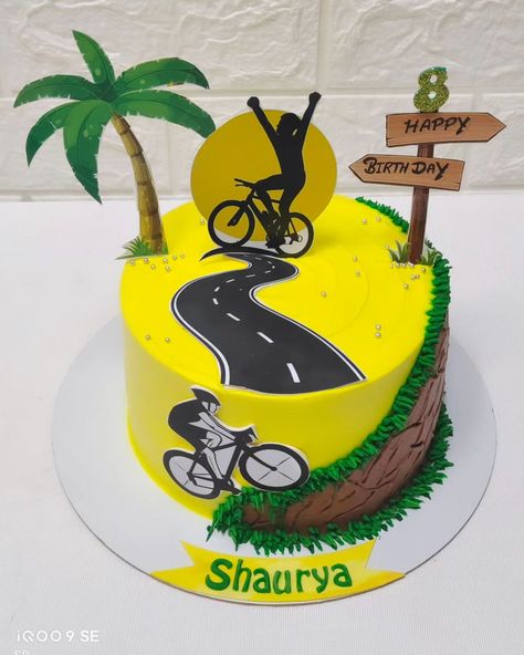 Cycle Theme Cake, Cycling Cake, Bicycle Cake, Homemade Cake Recipes, Fashion Cakes, Theme Cake, Homemade Cakes, Themed Cakes, Cake Designs